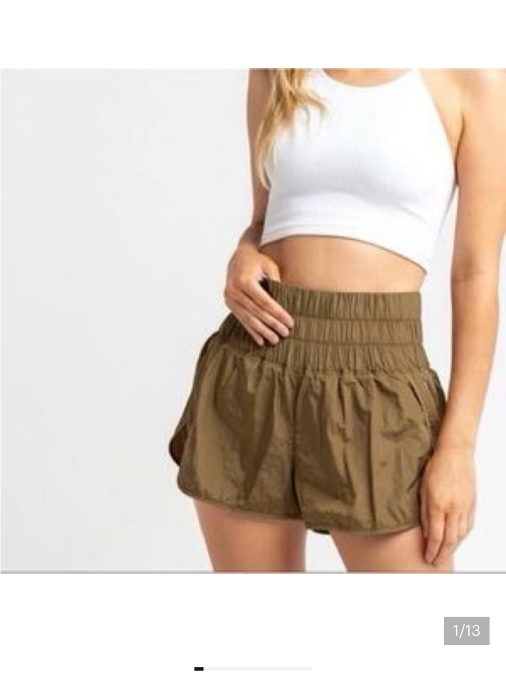 Free People The Way Home Short in Army Olive Green